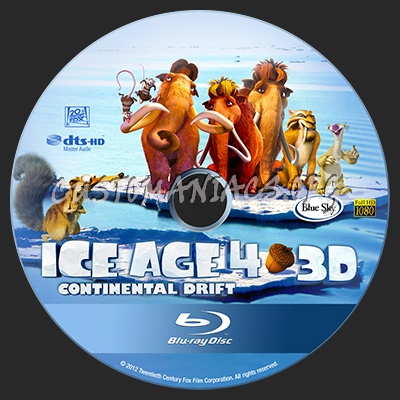 Ice Age 4: Continental Drift ( 3D ) blu-ray label