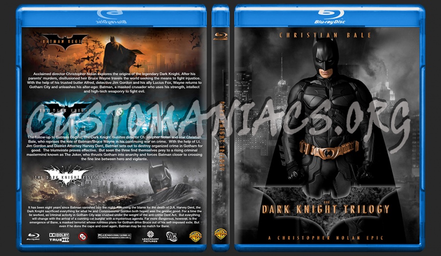 Batman Begins / The Dark Knight Trilogy blu-ray cover