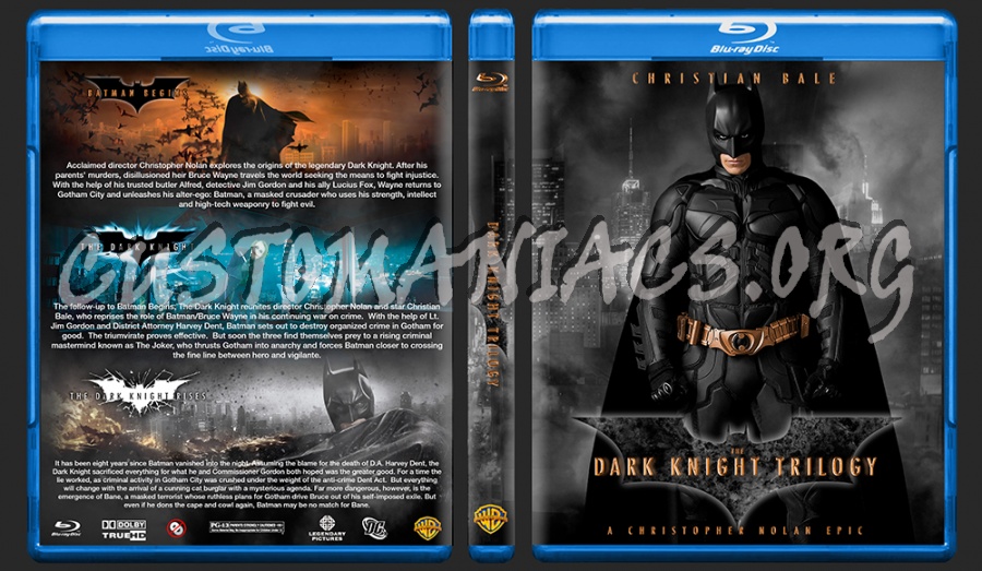 Batman Begins / The Dark Knight Trilogy blu-ray cover