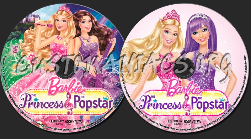 Barbie The Princess & The Popstar dvd label