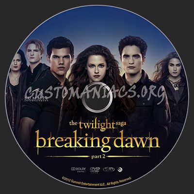 The Twilight Saga - Breaking Dawn Part 2 dvd label