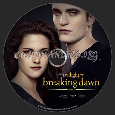 The Twilight Saga - Breaking Dawn Part 2 dvd label