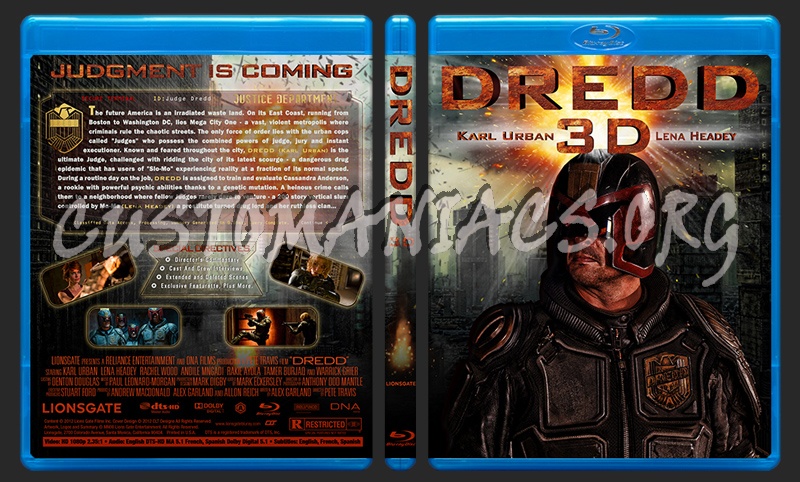Dredd 3D blu-ray cover