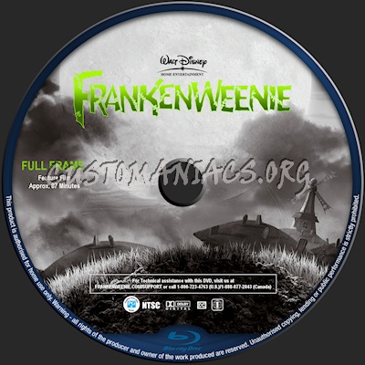 Frankenweenie blu-ray label