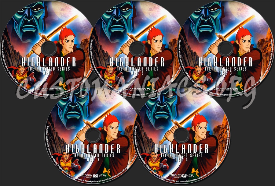 Highlander The Animated Series dvd label