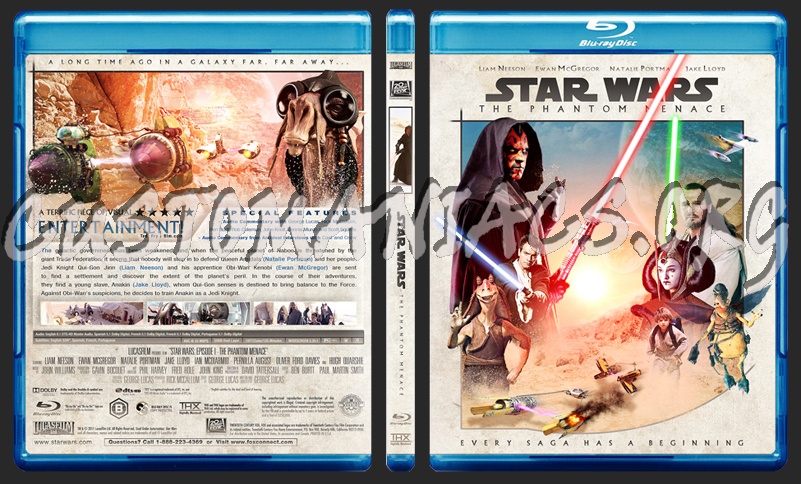 Star Wars : Episode I - The Phantom Menace blu-ray cover