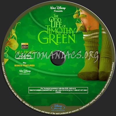 The Odd Life of Timothy Green blu-ray label