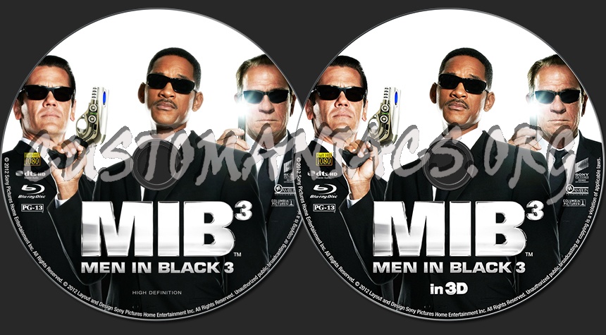 Men in Black 3 ( 2D+3D ) blu-ray label