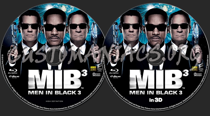 Men in Black 3 ( 2D+3D ) blu-ray label