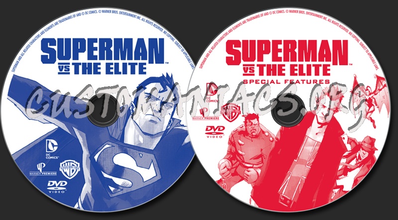 Superman vs The Elite dvd label