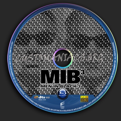 Men In Black 3 blu-ray label