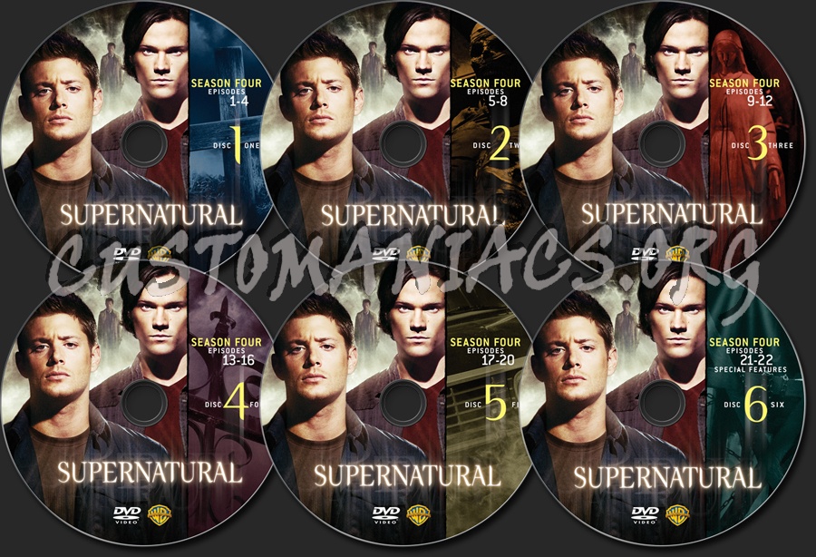 Supernatural Season 4 dvd label