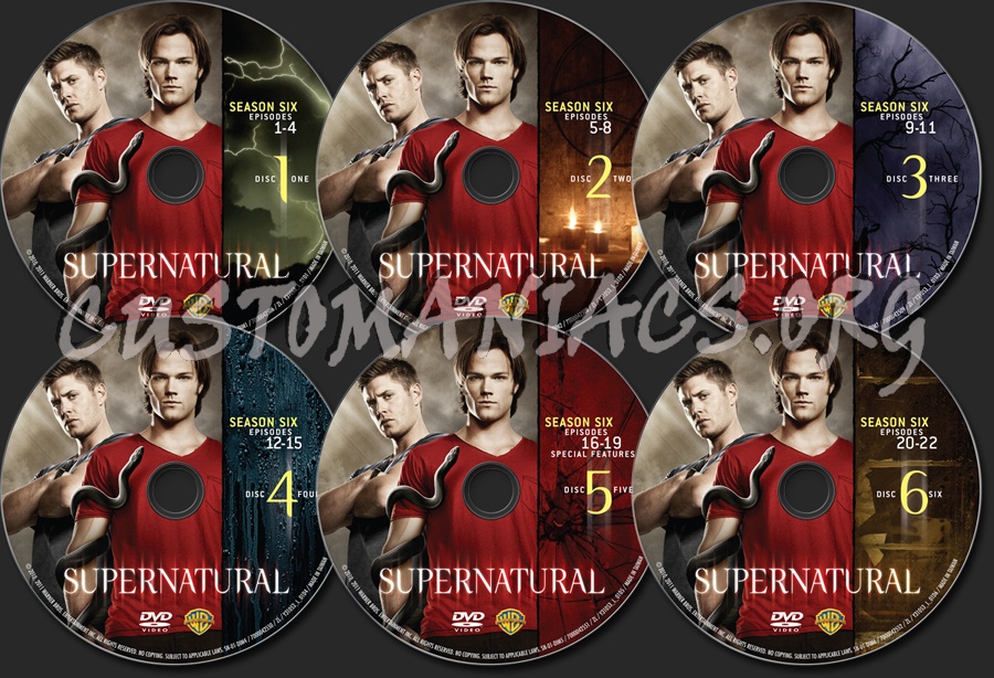 Supernatural Season 6 dvd label