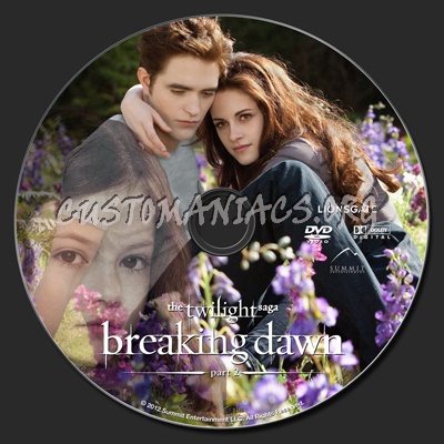 The Twilight Saga Breaking Dawn Part 2 dvd label