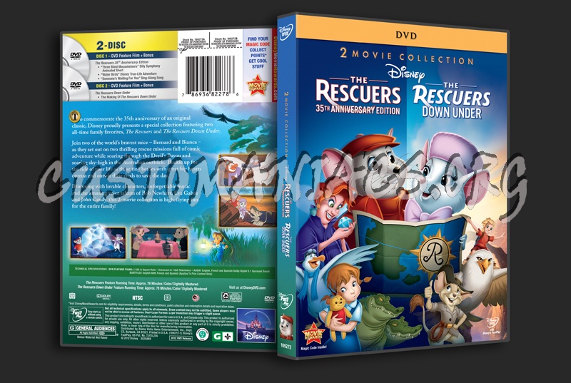 The Rescuers / The Rescuers Down Under dvd cover