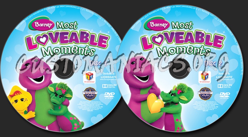 Barney Most Loveable Moments dvd label