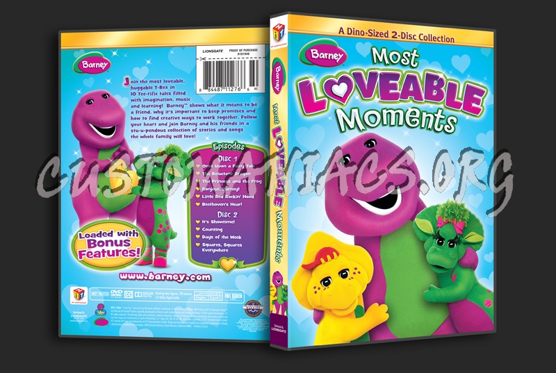 Barney Most Loveable Moments dvd cover