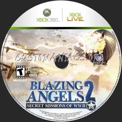 Blazing Angels 2 - Secret missions of WWII dvd label