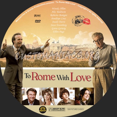To Rome With Love dvd label