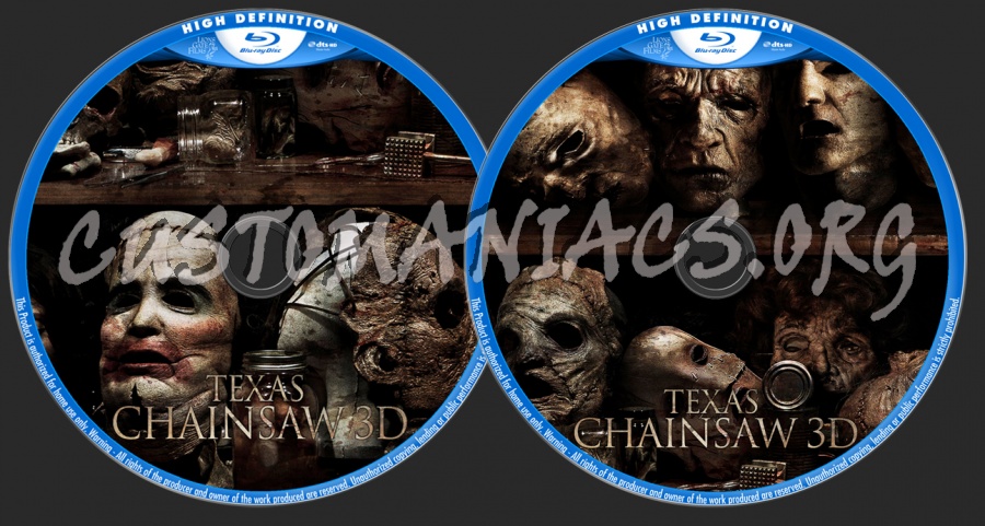 Texas Chainsaw 3D blu-ray label