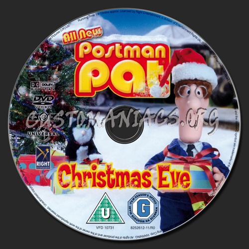 Postman Pat Christmas Eve dvd label