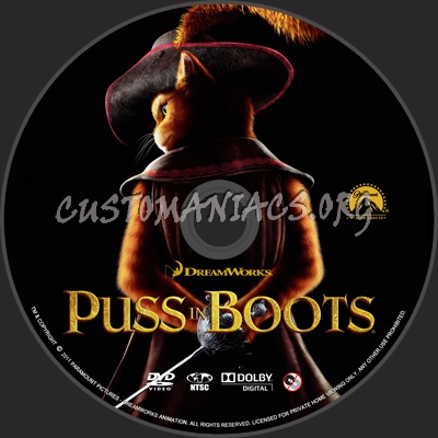 Puss in Boots dvd label