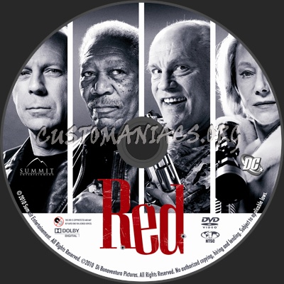 Red dvd label