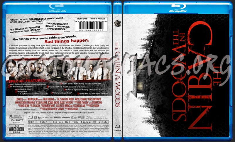 The Cabin In The Woods blu-ray cover
