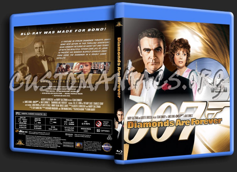 James Bond: Diamonds Are Forever blu-ray cover