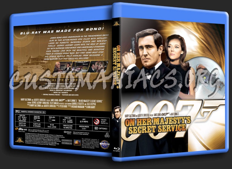 James Bond: On Her Majesty's Secret Service blu-ray cover