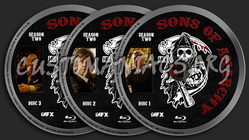 Sons Of Anarchy Season 2 blu-ray label