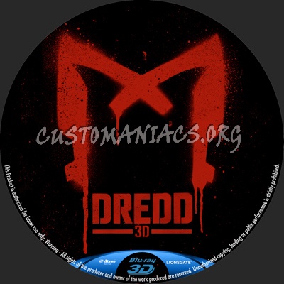 Dredd 3D blu-ray label