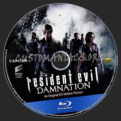 Resident Evil: Damnation blu-ray label