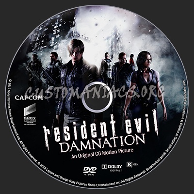 Resident Evil: Damnation dvd label