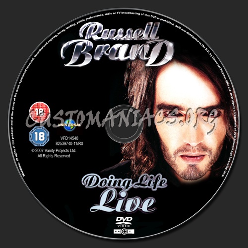 Russell Brand Doing Life Live dvd label