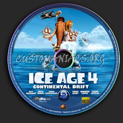 Ice Age 4 - Continental Drift blu-ray label