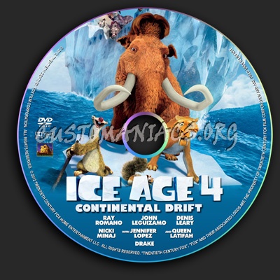 Ice Age 4 - Continental Drift dvd label