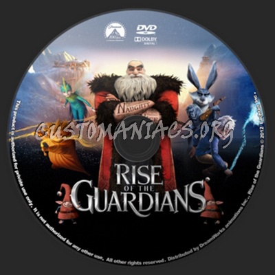 Rise of the Guardians dvd label