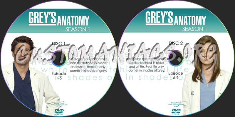 Grey's Anatomy dvd label