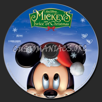 Mickey's Twice Upon A Christmas dvd label