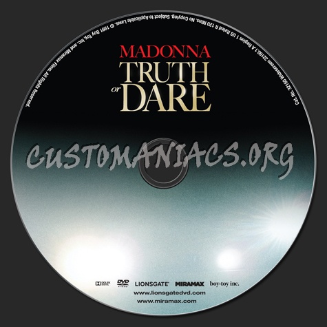Madonna Truth or Dare dvd label