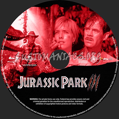 Jurassic Park III (3) blu-ray label