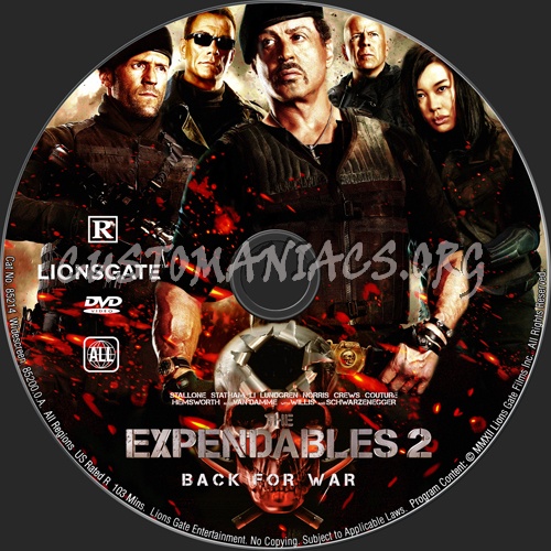 The Expendables 2 dvd label