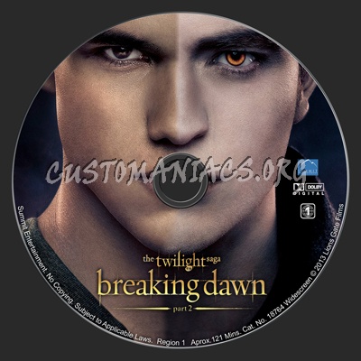 The Twilight Saga - Breaking Dawn Part 2 dvd label