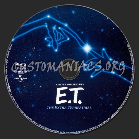 E.T. The Extra Terrestrial blu-ray label