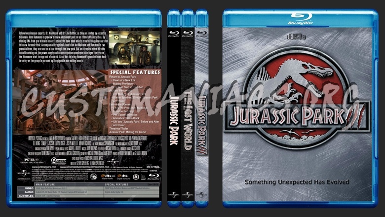 Jurassic Park Trilogy blu-ray cover