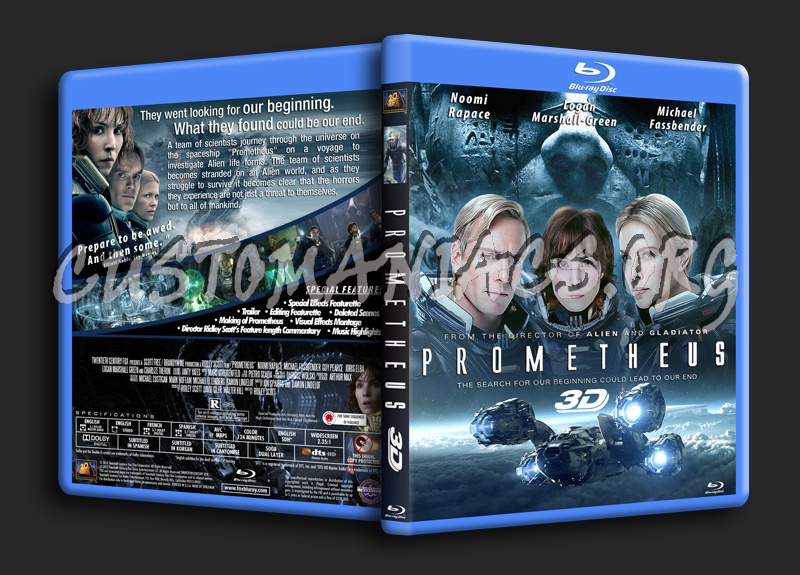 Prometheus 3D blu-ray cover