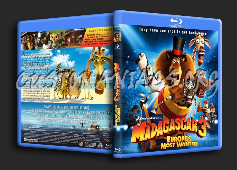 Madagascar 3: Europe's Most Wanted blu-ray cover