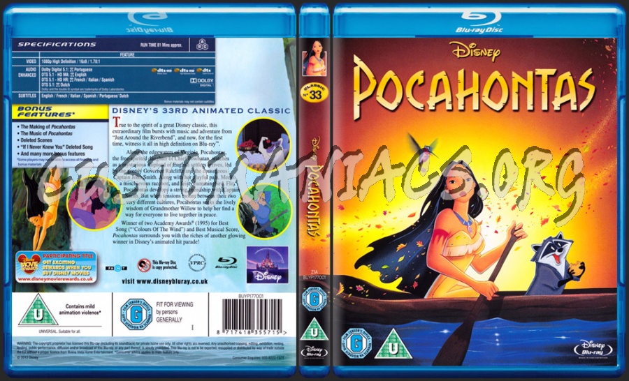 Pocahontas blu-ray cover