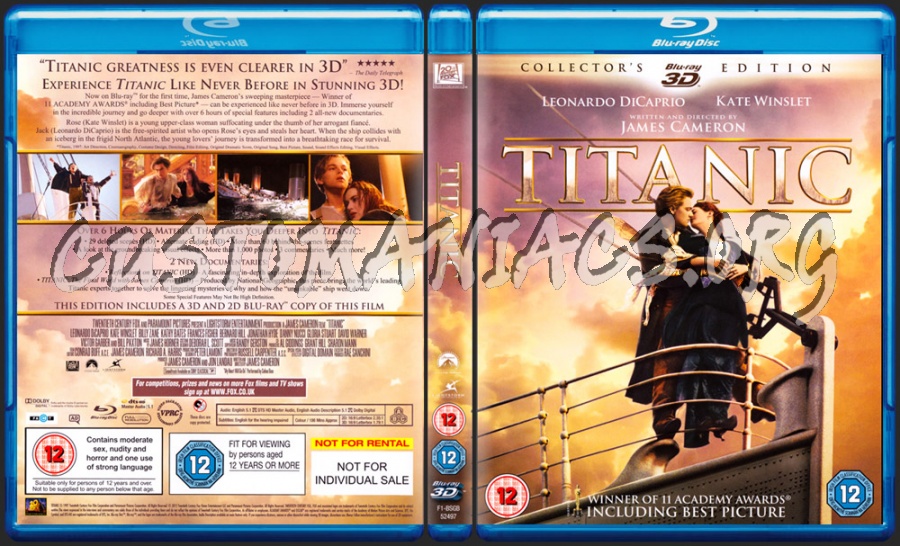 Titanic 3D blu-ray cover